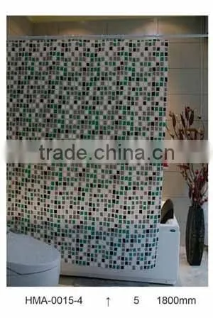PVC waterproof plastic shower curtain designs