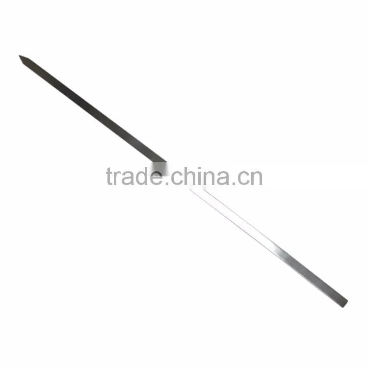 Long stainless steel flat kebab skewers