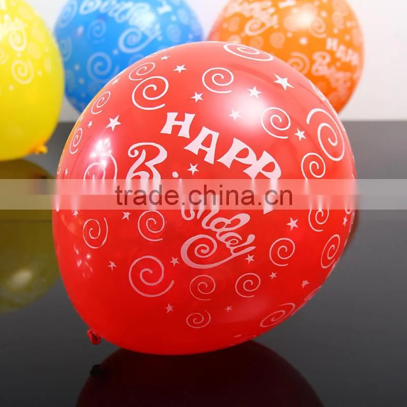 Children's Birthday Party Decoration Balloons Printed Happy Birthday Latex Free Balloons