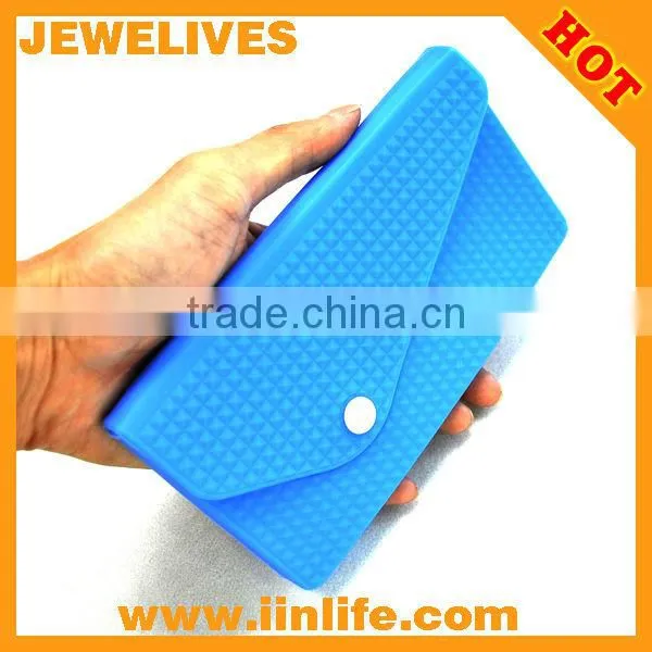 Sky Blue Korea Style For Womens Envelope Clutch Chain Purse silicone bag coin bag cosmetic bag