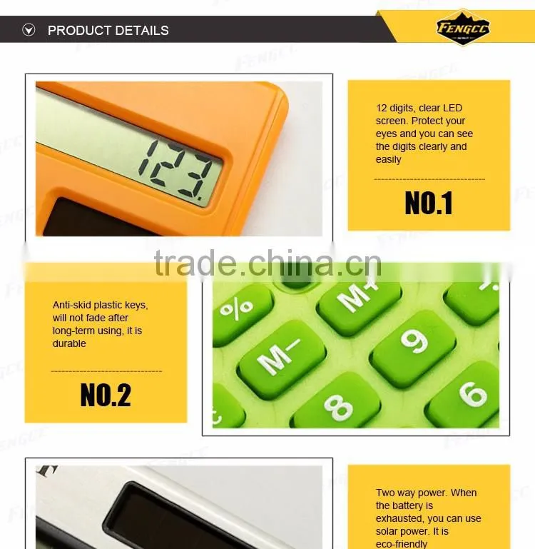 finance fashion Multi-function Rubber calculator lcd display