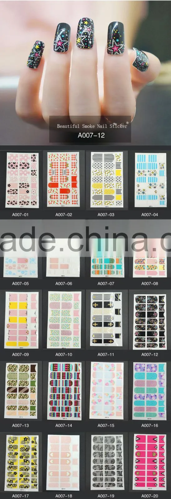 Newair 2D new style customer nail wraps, nail foil sticker