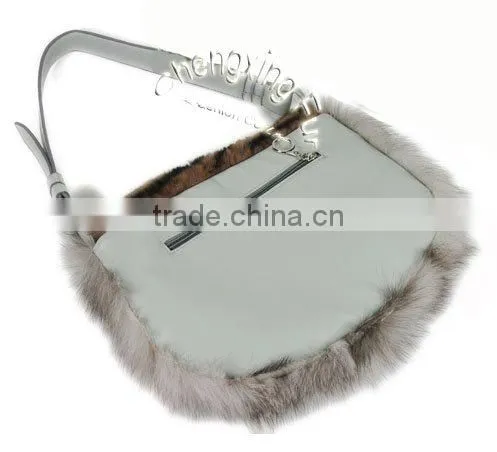 CX-H-20 Genuine Rabbit / FoxFur Leather Handbag