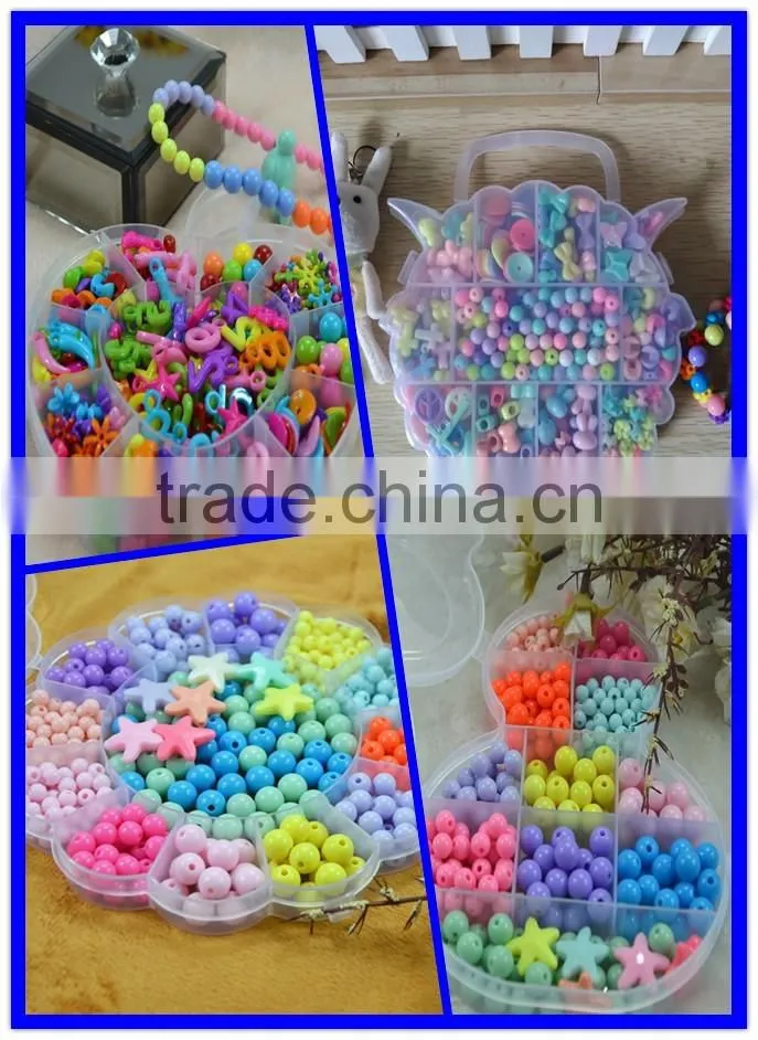 DIY cartoon jewelry beads in transparent box children DIY jewelry accessories little girl toys gift