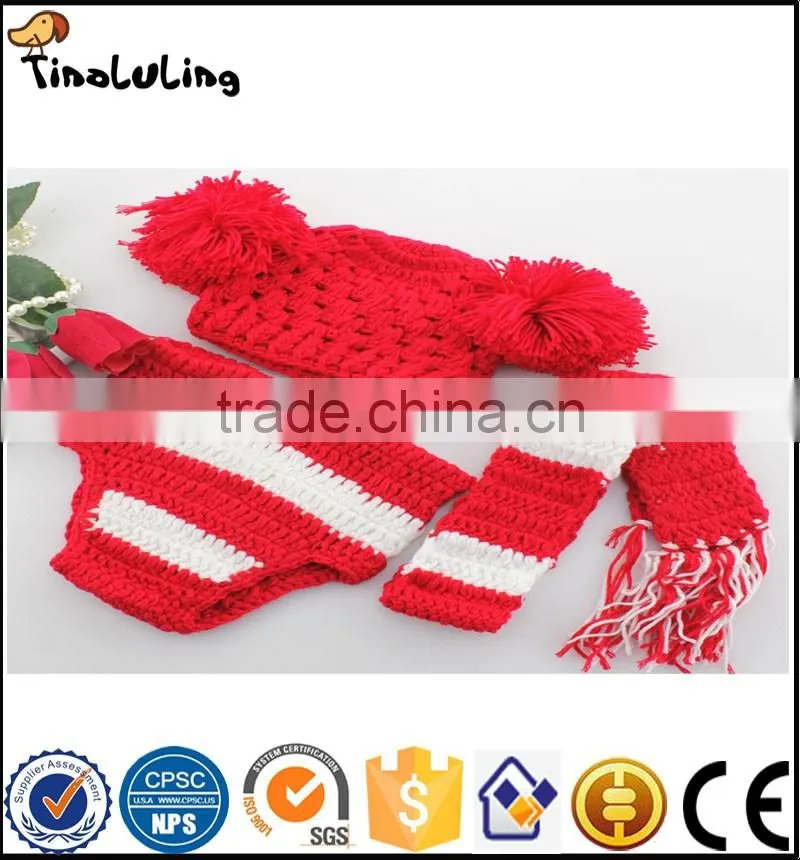 NPT69 Newborn Costume baby hat Short Set handmade Knit crochet photography props 3 pcs outfits