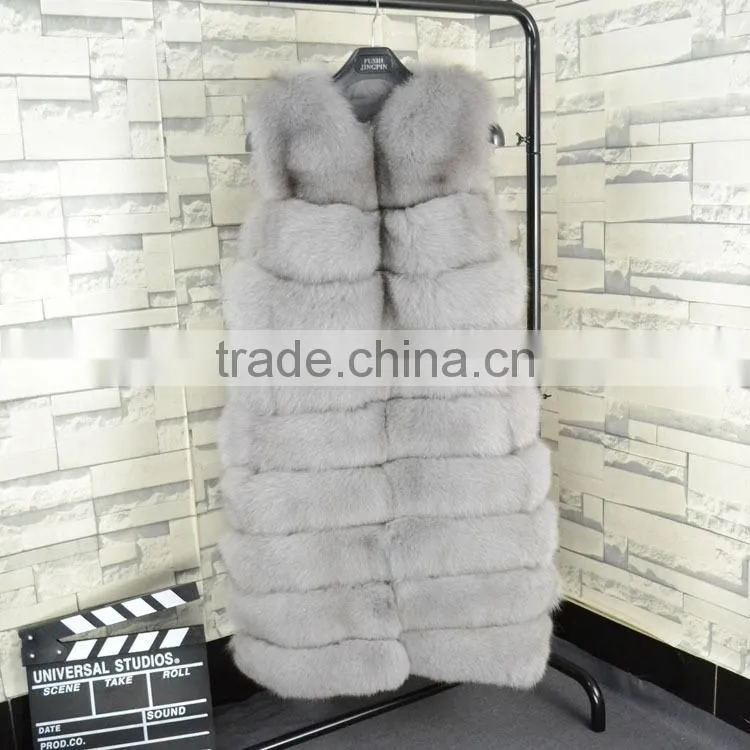 High quality hot sales type women natural fox fur vest winter coat fox fur