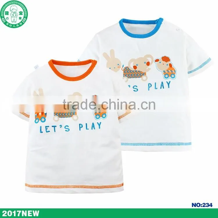 2017 Custom printing unisex baby boy clothes t shirt kids clothing