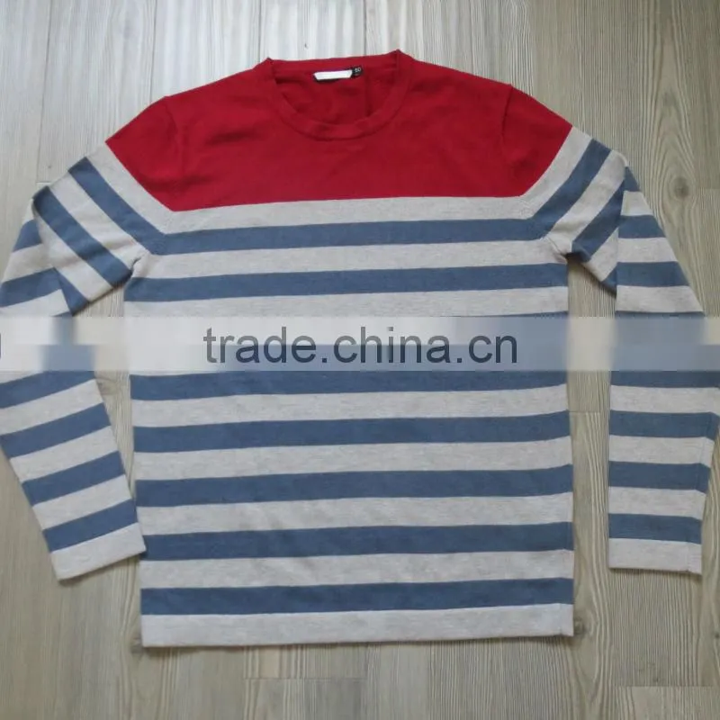 Three colors pullover casual men knitted sweater men