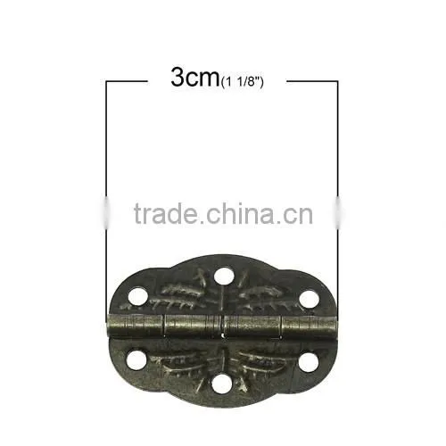 Antique Bronze Door Butt Hinges (rotated from 0 degrees to 280 degrees) 30mmx12mm