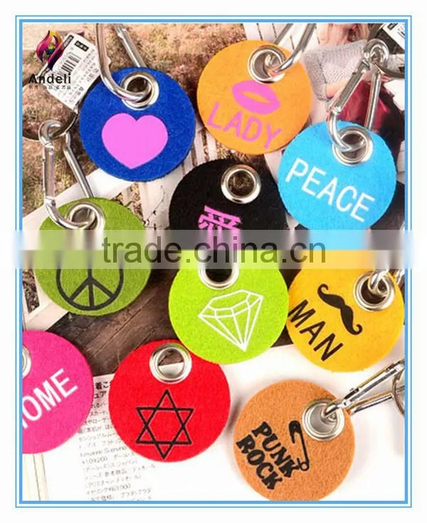 factory custom unusual felt detachable key ring