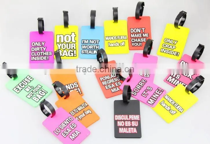 Custom Travelling PVC babbage tag wholesale promotion gift soft PVC luggage tag