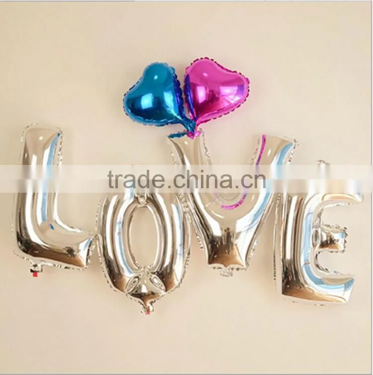 32 inch gold silver color foil letter balloons for party decoration