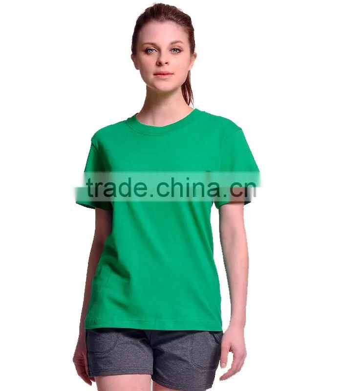 Women's apperal slim fit plain 100% cotton t shirt wholesale