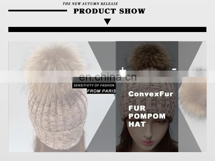 Fashion pattern pompon hat with lurex acrylic knitting hat with pompon