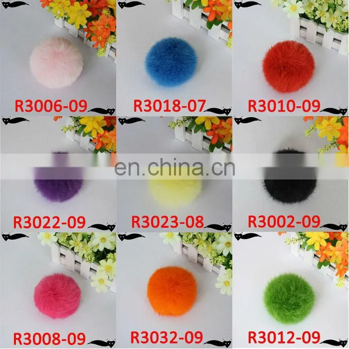 2014 New product yellow 11cm fox fur ball accessories