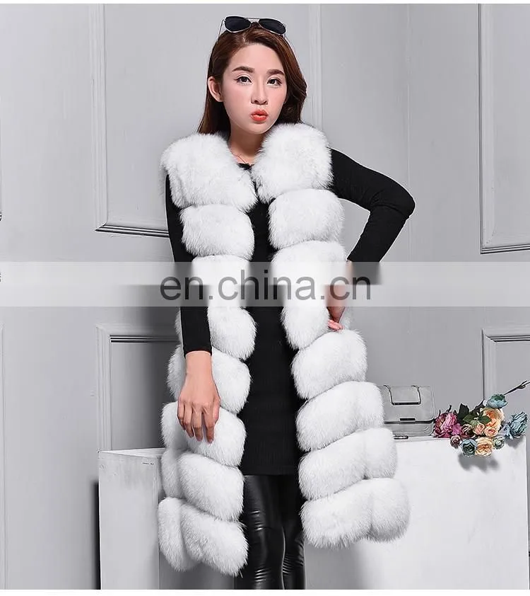 China Supplier Winter Fashion Women Fox Vest Genuine Natural Italian Fur Vest