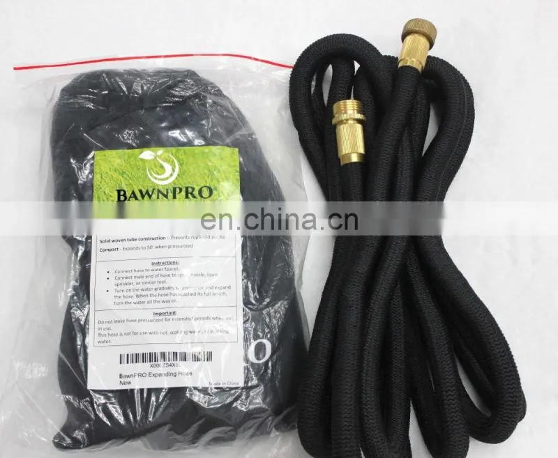 Nature Latex Expandable Garden Water Hose With Brass Metal Connectors