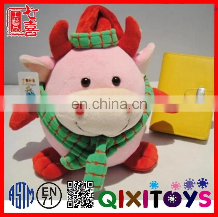 2016 hot selling animal shape stuffed piggy banks coin bank christmas decoration