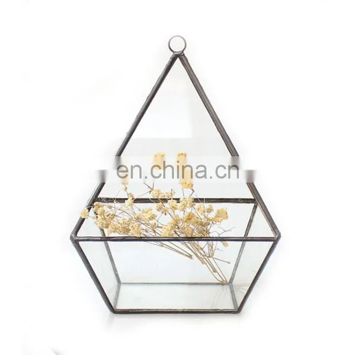 terrarium geometric glass terrarium wholesale rhombus with ring