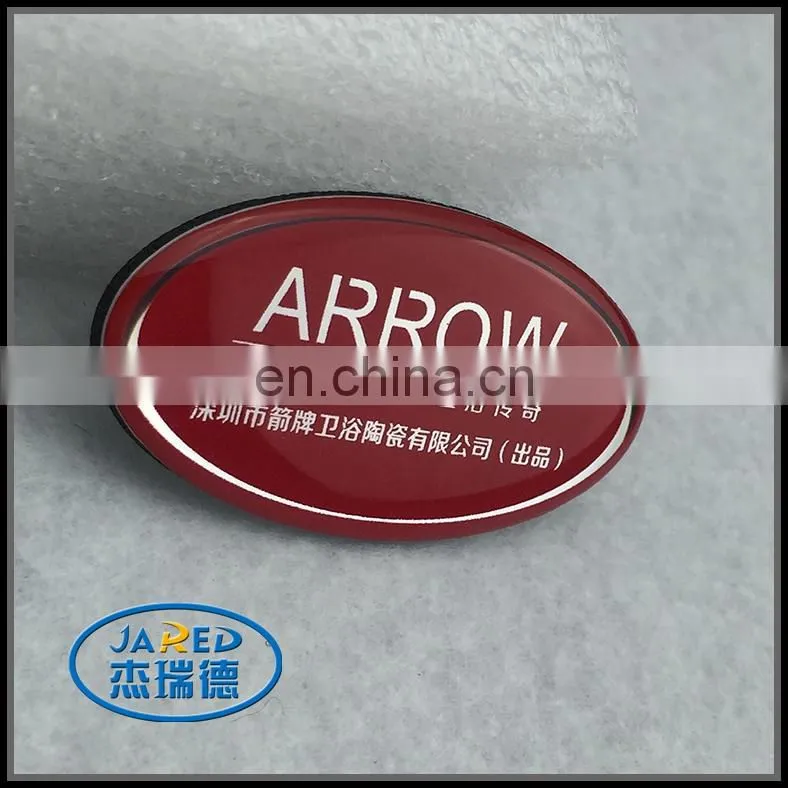 custom shape printed metal aluminum nameplate label/badge