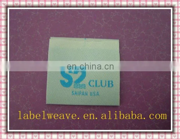 gold yarns weaving garment woven label,centre folding