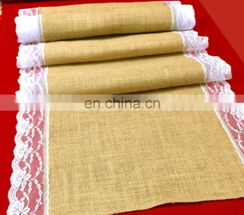 Lace Rustic Country Wedding Decorations Centrepiece Hessian Burlap Table Runner