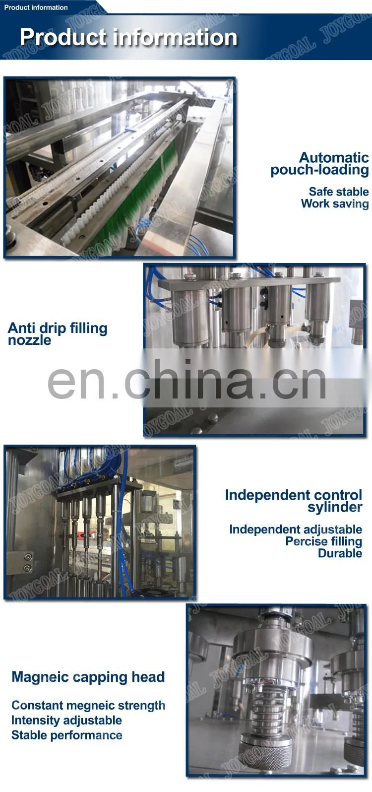 shanghai Full-automatic stand-up powder pouch fill seal machine doypack spout pouch capping machine