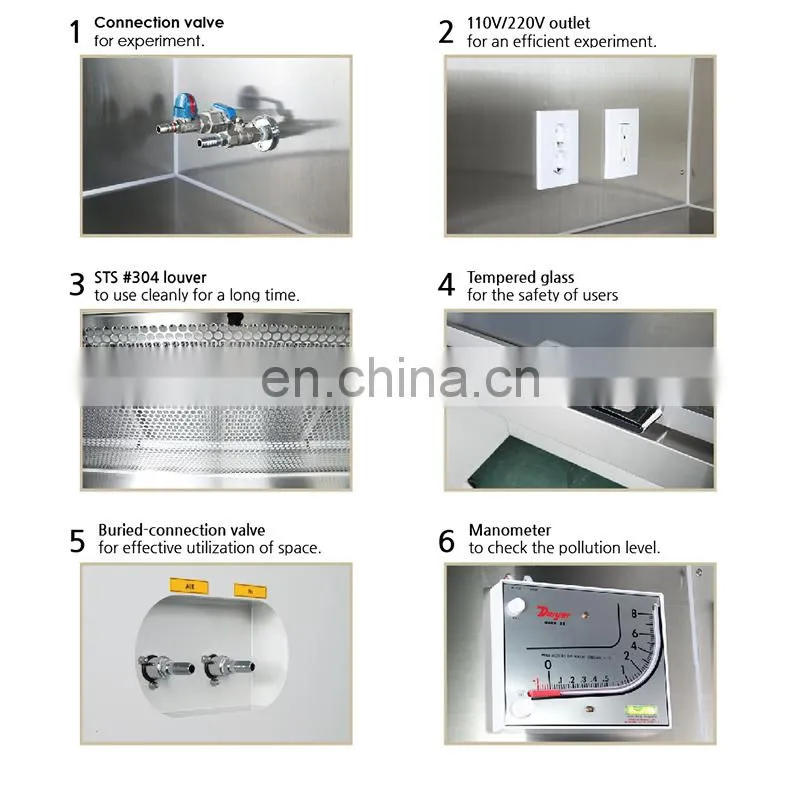 Lab equipment air pollution laminar flow in microbiology clean bench