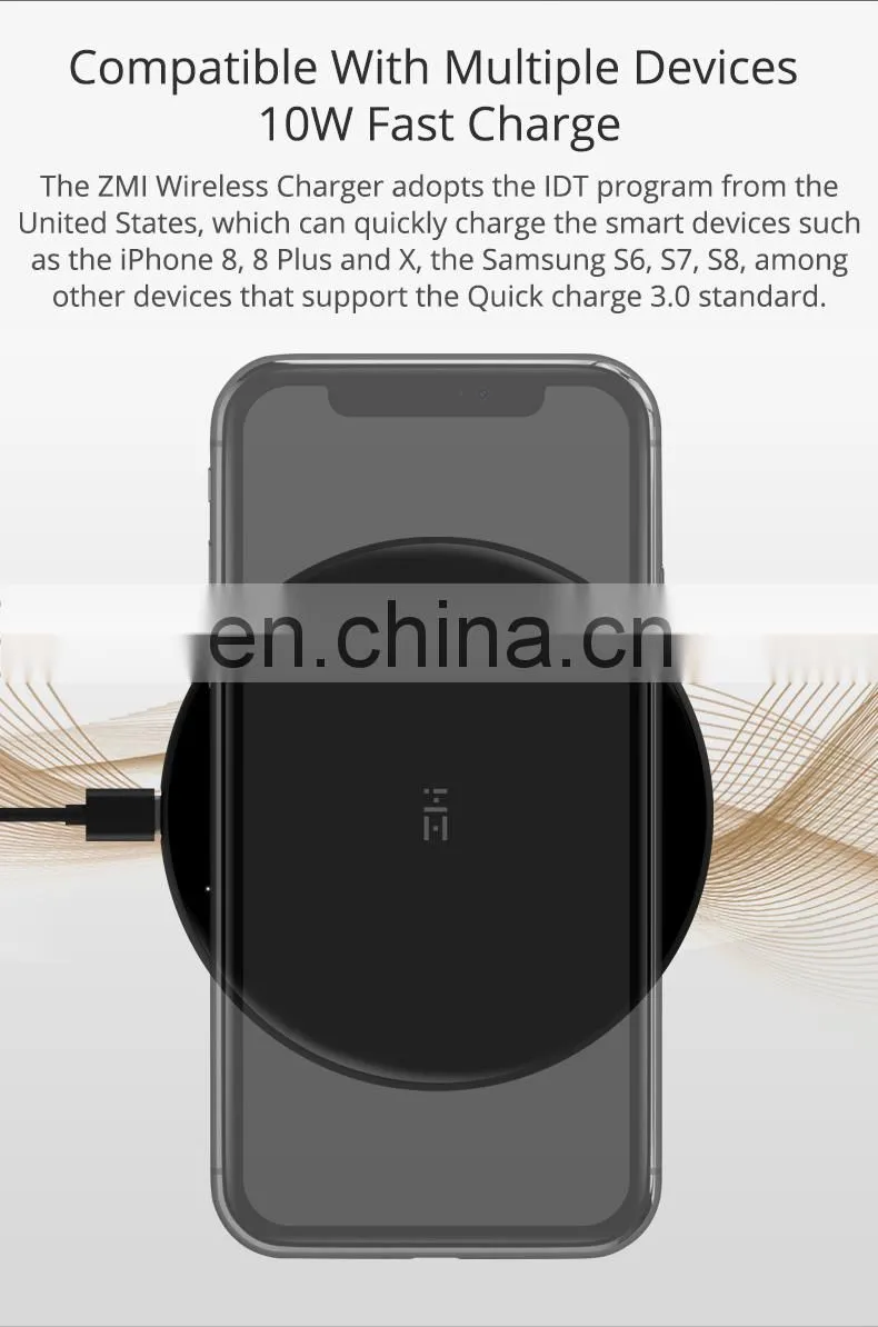 Original Xiaomi 10w Portable Fast Qi Mobile Phone ZMI Wireless Charger