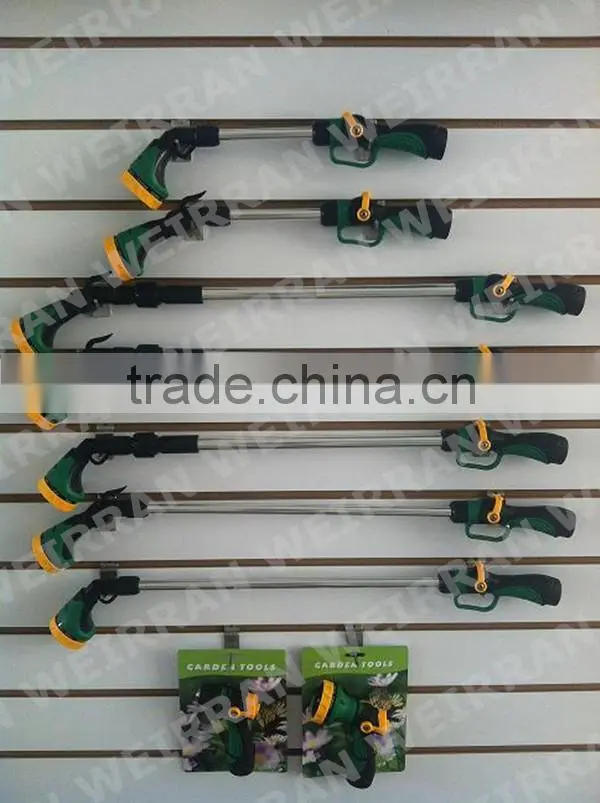 (84706) Garden watering tool hose end sprayer, 8 patterns aluminum TPR covered 16'' water wand