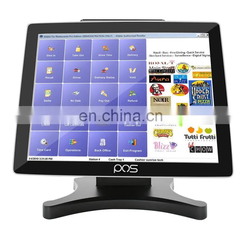 Hot selling pos+systems dual touch Screen pos machine pos systems built in wifi with 80mm thermal printer