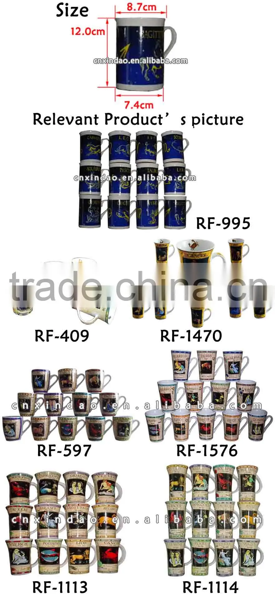 U Shape Professional White Porcelain Frozen Drinking Ceramic Cups for Promotion for Wholesale