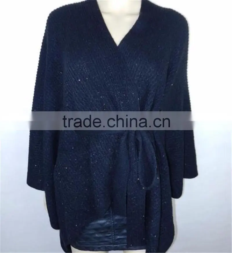 ladies women Fashion Blanket office Cashmere Pashmina & Wool knitted 2016 New Winter Warm Top Cape with belt
