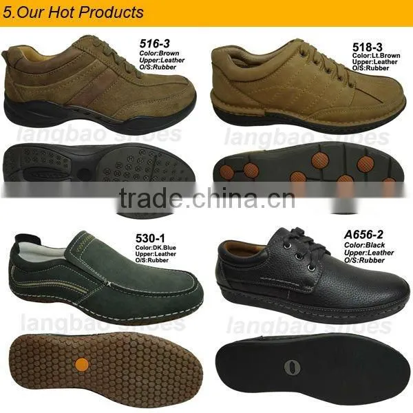 Abrasion Resistance Low Heel Cow leather Shoes For Men