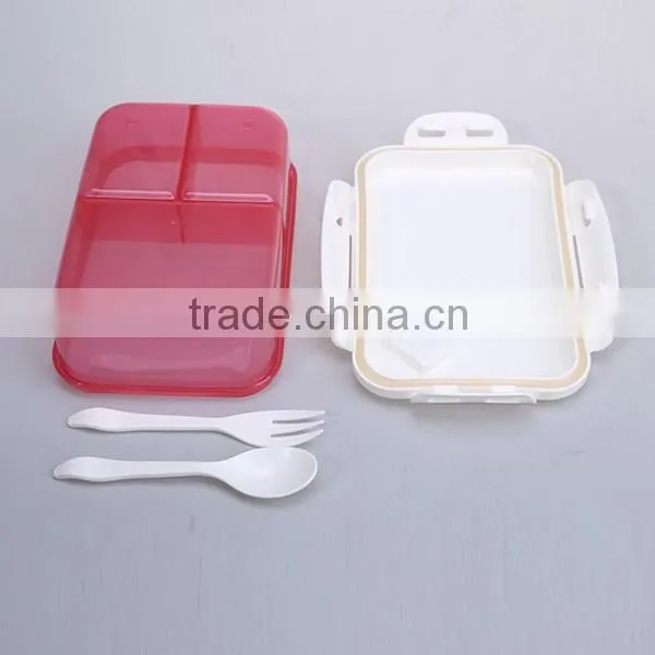 BPA free foodgrade kids plastic lunch box,include spoon and fork