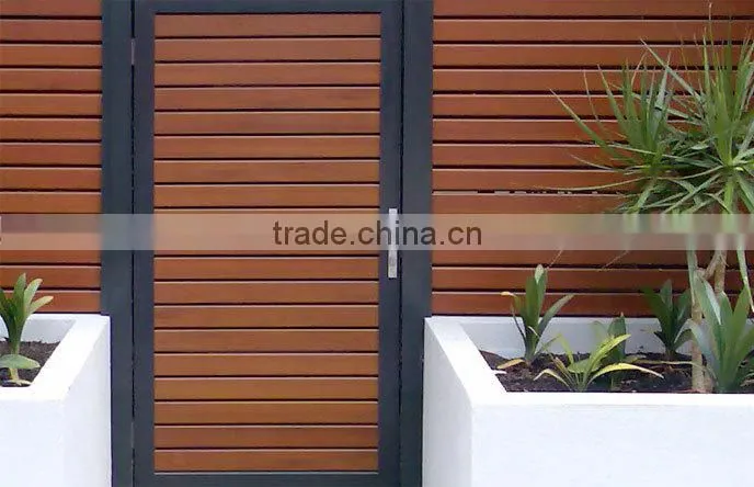 Aluminium Wood Color Wooden Gate