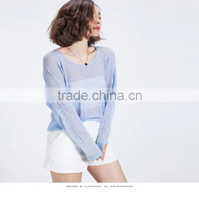 New fashion women summer pullover breathable sweater with best qualtiy