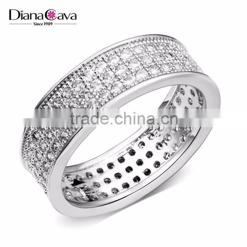 Fine Wedding Band Lead Free Luxury Brass Jewellery Classic Cubic Zircon Ring