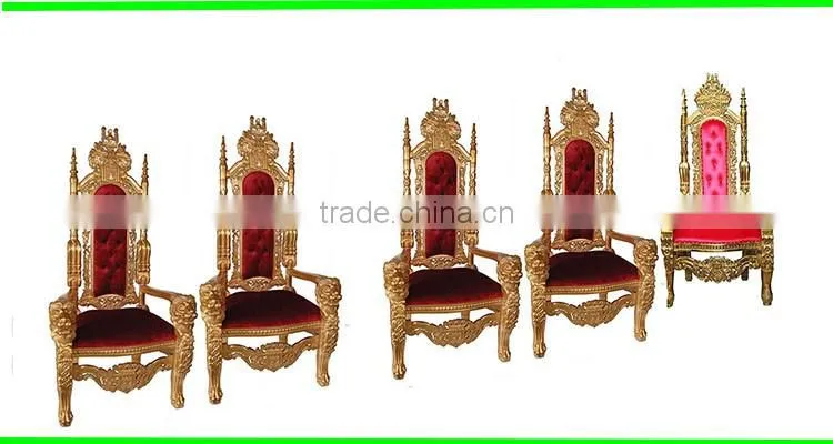 New Style Romania Gold King Throne Chair For Wedding