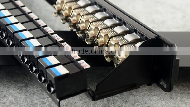 19" Fiber Optic Patch Panel Shielded 24 Port Cate6A Patch Panel