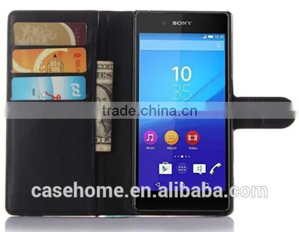 4.6" Mobile Phone Flip Wallet Leather Case for Sony Xperia Z5 Compact Premium