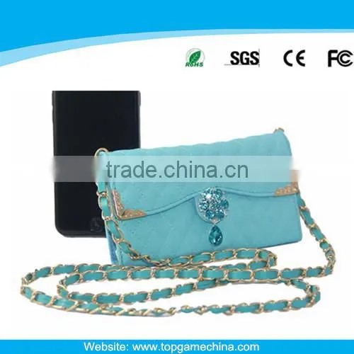 Cheap mobile phone case for iphone 6 diamond case with chain