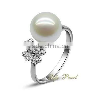 Factory Directly Wholesale 925 Sterling Silver Freshwater Pearl Antique Ring