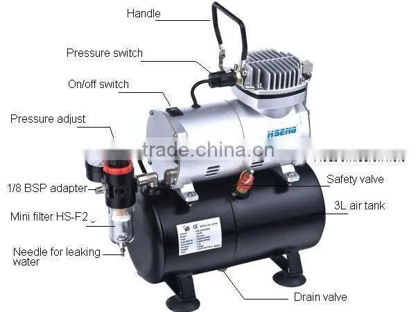 AF186 airbrush compressor and airbrush