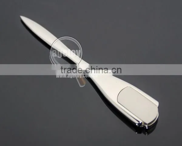 Zinc Alloy High Polished Promotional Blank Silver Color Metal Manual Letter Opener