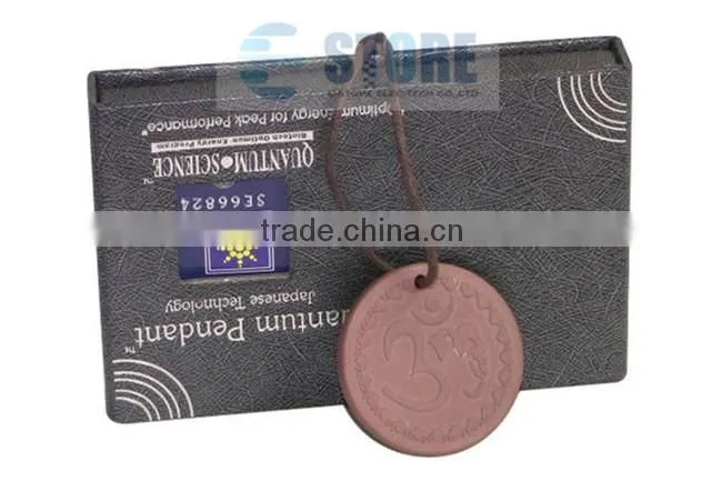 Red Japanese Technology Quantum Lava Scalar Energy Pendant with Nano Card