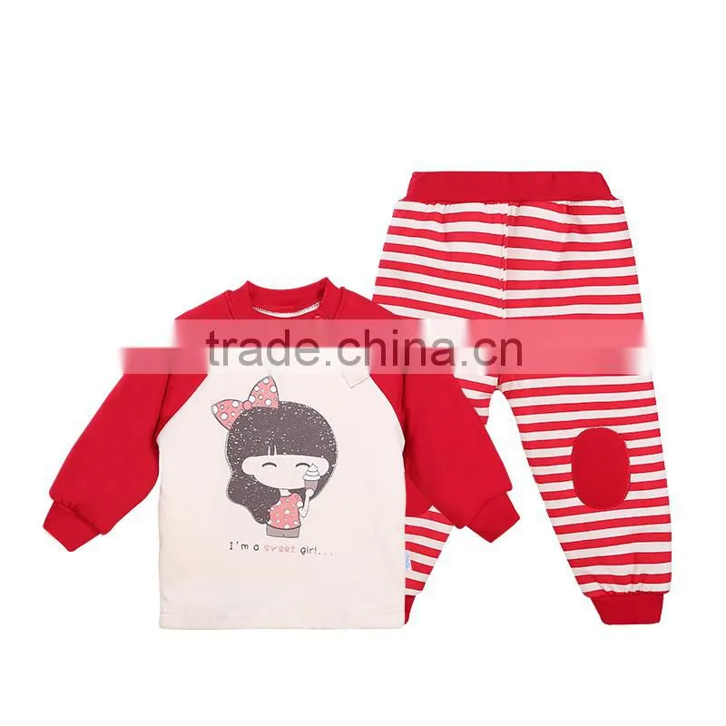 Good quality kids cartoon sleepwear girls printing sleepwear girls cartoon sleepwear