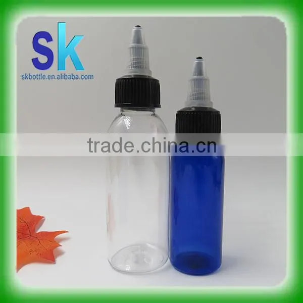 Best selling 2oz clear pet plastic bottles with twist cap
