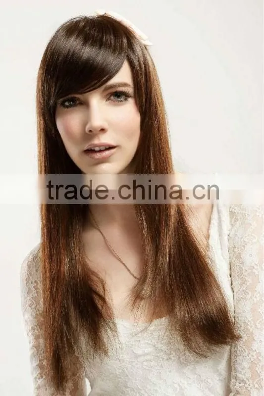 brand wholesalers synthetic long hair with bang (fringe) wig amazing products from china