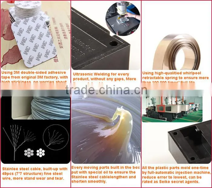 RuiWor RW0501 Cuboid Retracted Anti Theft Display Cord with Ring Terminal Cable End Install by 3M Adhesive Tape or Screw